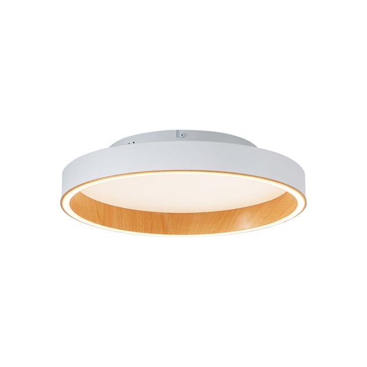 Dizajnerska plafonska lampa bijela sa drvetom 40cm uklj. LED prekidač sa 3 nivoa - Ingo