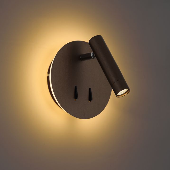 Modern vägglampa mörkbrons inkl. LED med USB-C - Croft
