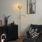Smarte Stehleuchte Messing mit bernsteinfarbenem Glas 2-flammig inkl. WLAN - Brianna
