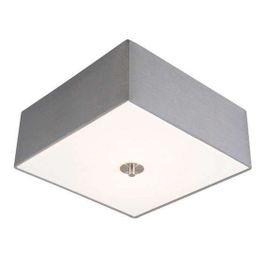 Rustikálne štvorcové stropné svietidlo 35 cm sivé - Drum