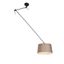 Hängelampe-schwarz-mit-Leinen-Schirm-taupe-35-cm---Blitz