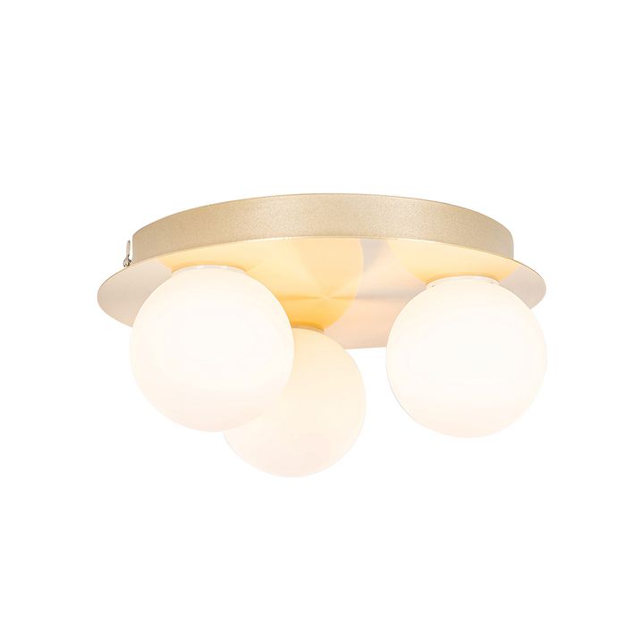 Moderne badkamer plafondlamp messing 3-lichts - Cederic