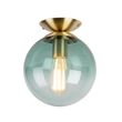 Art-Deco-taklampe-messing-med-grønt-glass---Pallon