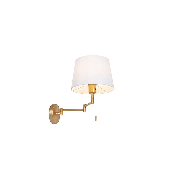 Aplique de pared bronce con capota blanca y brazo regulable - Ladas Deluxe