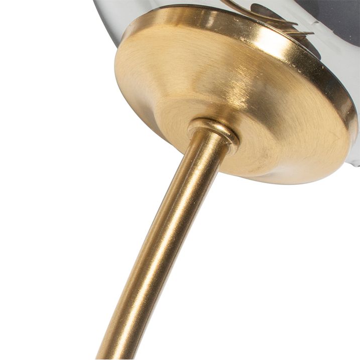 Moderní nástěnná lampa zlatá 2-světlo s kouřovým sklem - Atény