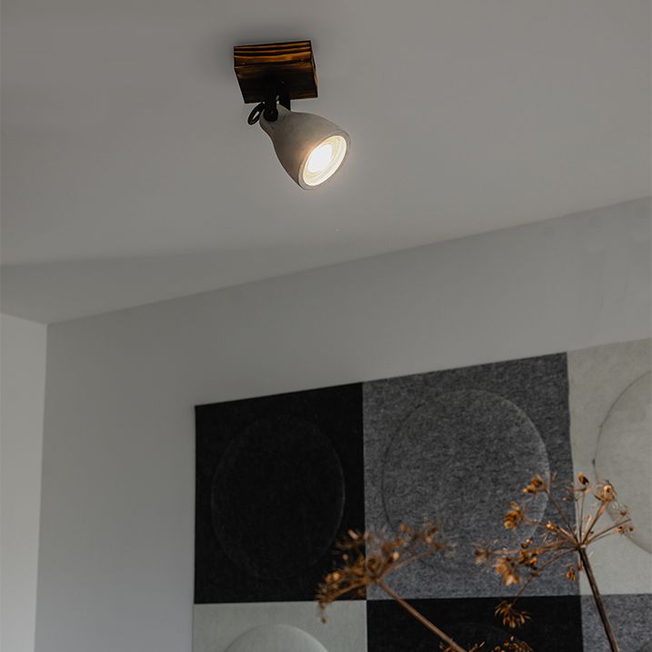 Faretto da soffitto industriale legno con cemento - Creto