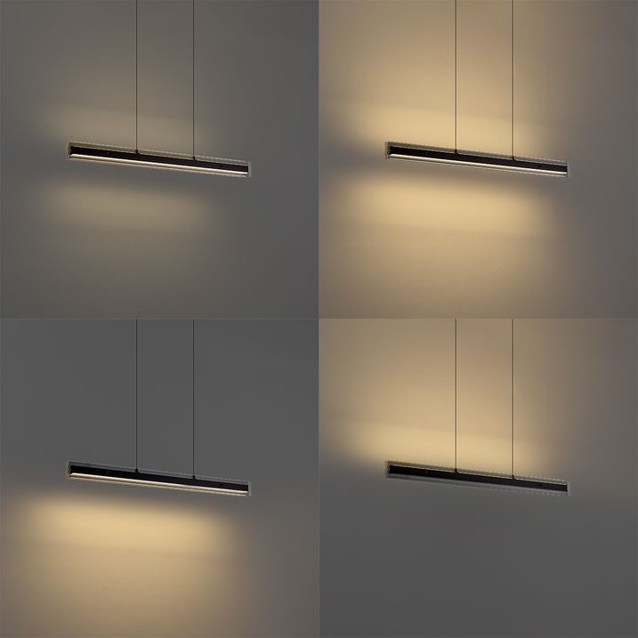 Модерен висящ лампион черен с димно стъкло, включително LED Easylift - Catch