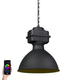 Smart Industrial Pendant Light Black 38.5 cm Incl. A60 WiFi - Sicko
