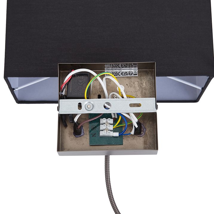Lampada da parete moderna color canna di fucile con paralume nero e braccio di lettura con LED - Bergamo