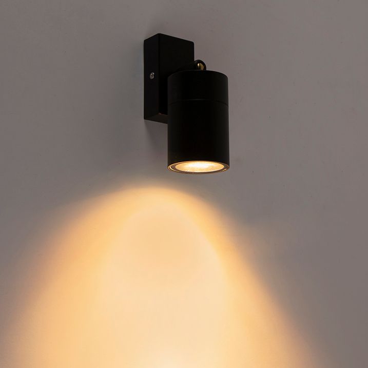 Slimme buiten wandlamp zwart IP44 incl. WiFi GU10 - Solo