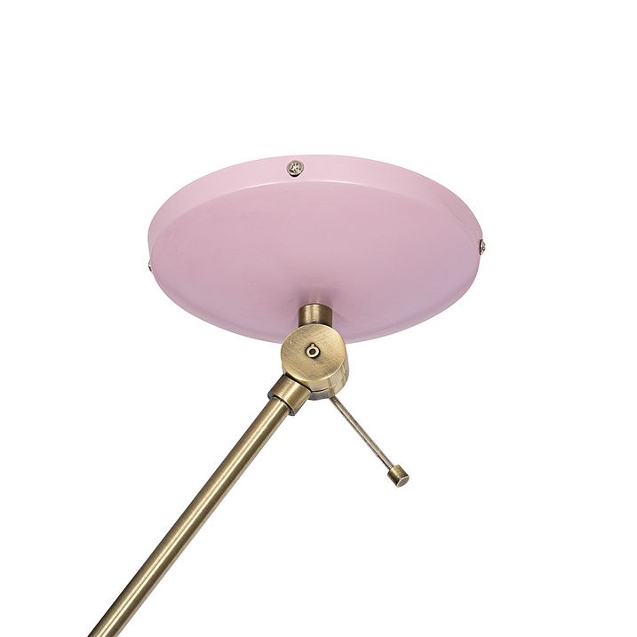 Retro loftslampe pink med bronze - Milou