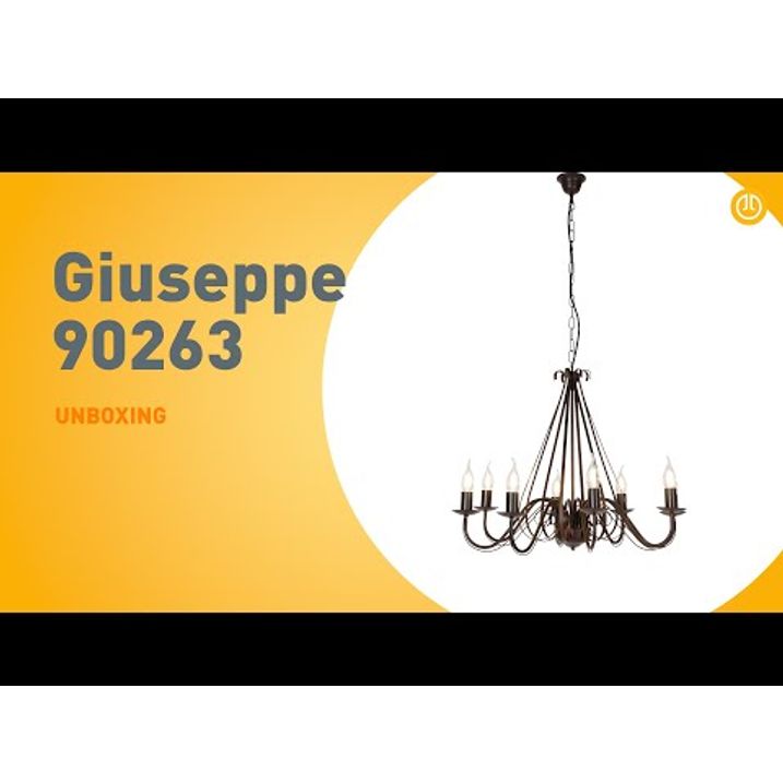Класична люстра іржаво-коричнева на 8 лампочок - Giuseppe