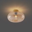 Art-Deco-loftslampe-messing-med-ravfarvet-glas-40-cm---Busa