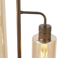 Hotel-Chique-vloerlamp-donker-brons-met-amber-glas-2-lichts---Stavelot