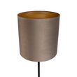 Gulvlampe-sort-med-taupe-og-gull-fløyels-skjerm-40-cm---Simplo