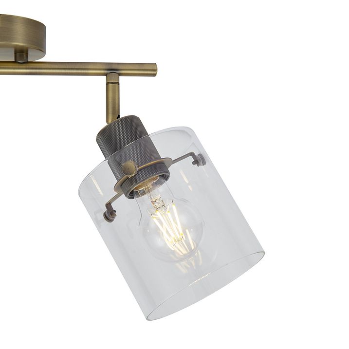 Faretto da soffitto di design bronzo con vetro trasparente 2 luci - Domo