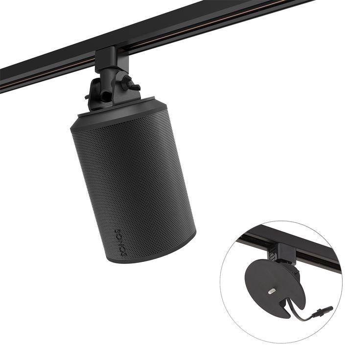 Sonos Era 100 Hoparlör Braketi, 1 Fazlı Ray İçin, Siyah, Eğilebilir - Iconic