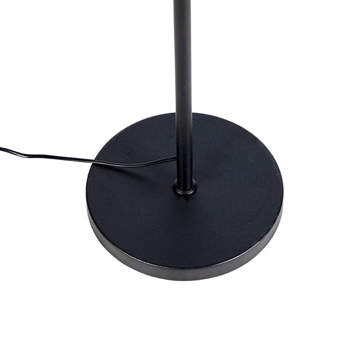 Podna lampa crna sa plišanim abažurom zelene boje sa zlatom 35 cm - Parte