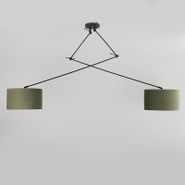 Suspension-noire-avec-abat-jour-35-cm-vert-réglable-2-lumières---Blitz
