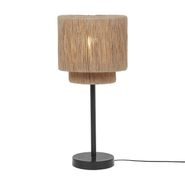 Japandi-stolná-lampa-čierna-s-hnedým-lanom---Smilla