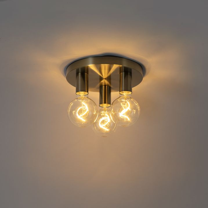 Smarte Deckenleuchte Bronze Rund inkl. 3 Wifi G95 - Facil