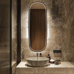 Moderne badkamerspiegel zwart incl. LED en touch dimmer - Geraldien