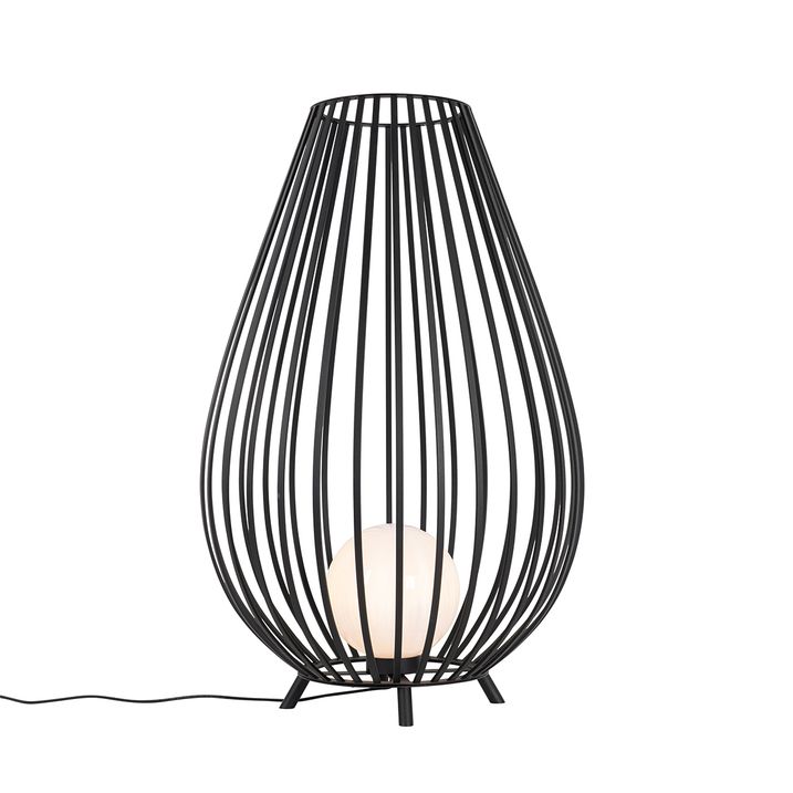Set van vloerlampen zwart met opaal 110 cm en 70 cm - Angela