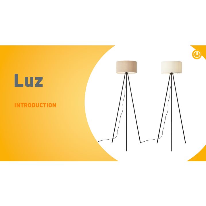Moderne tripod vloerlamp taupe met velours kap - Luz