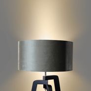 Stehleuchte-Schwarz-mit-grünem-Samtschirm-50cm---Puros