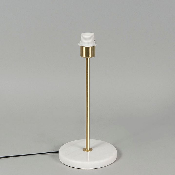 Candeeiro de mesa retro em latão com abajur plissado creme 35 cm - Kaso