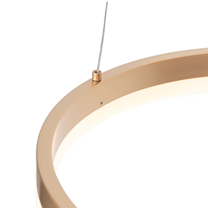 Designové závěsné svítidlo zlaté 40 cm vč. LED s 3-stupňovým stmíváním - Anello