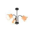 Klassieke-plafondlamp-zwart-met-lampenkap-goud-3-lichts---Nona