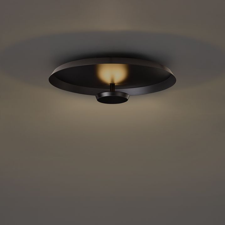 Nowoczesna lampa sufitowa matowa czarna z LED z 3-stopniową regulacją ściemniania - Sombra