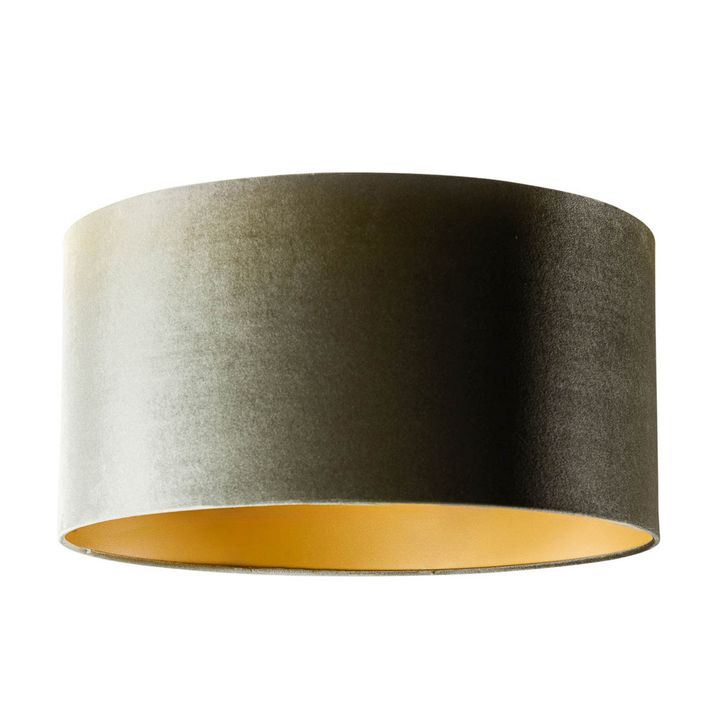 Abat-jour en velours vert avec intérieur doré 50/50/25