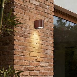 Modern utomhusvägglampa rostbrun plast oval - Baleno