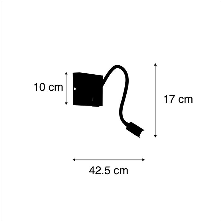 Modern Esnek Duvar Lambası USB Siyah - Zeno