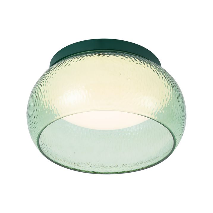 Art Deco plafondlamp groen met glas incl. LED 3-staps dimbaar - Thimble