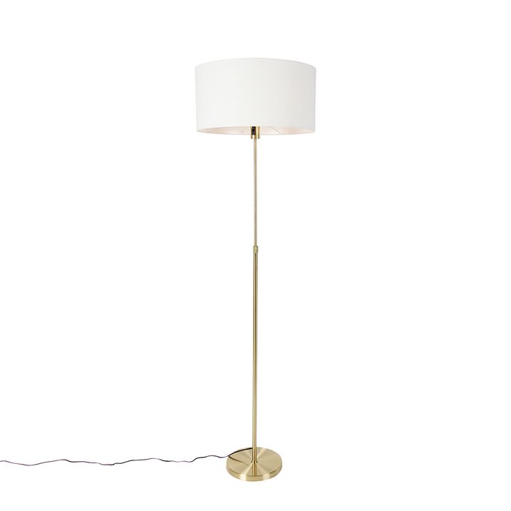 Adjustable Floor Lamp Gold with White Lampshade 50 cm - Parte