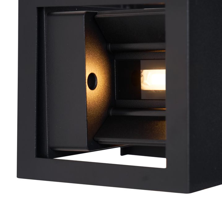 Moderne Vegglampe Svart Inkl. LED IP44 - Edwin Quadro