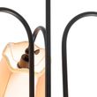 Klassieke-plafondlamp-zwart-met-lampenkap-goud-3-lichts---Nona