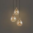 Smart-hanglamp-goud-met-amber-glas-3-lichts-incl.-Wifi-A60---Traditional