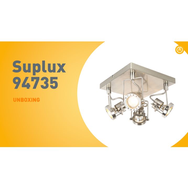 Industrieller Strahler Stahl 4-Licht dreh- und schwenkbar - Suplux