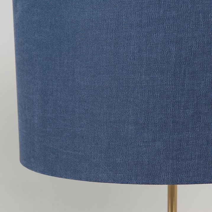 Stolní lampa mosazná s modrým stínítkem 35 cm - Kaso