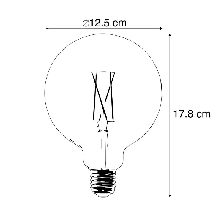Smart E27 dimbare LED lamp G125 7,5W 1055 lm 1800-3000K