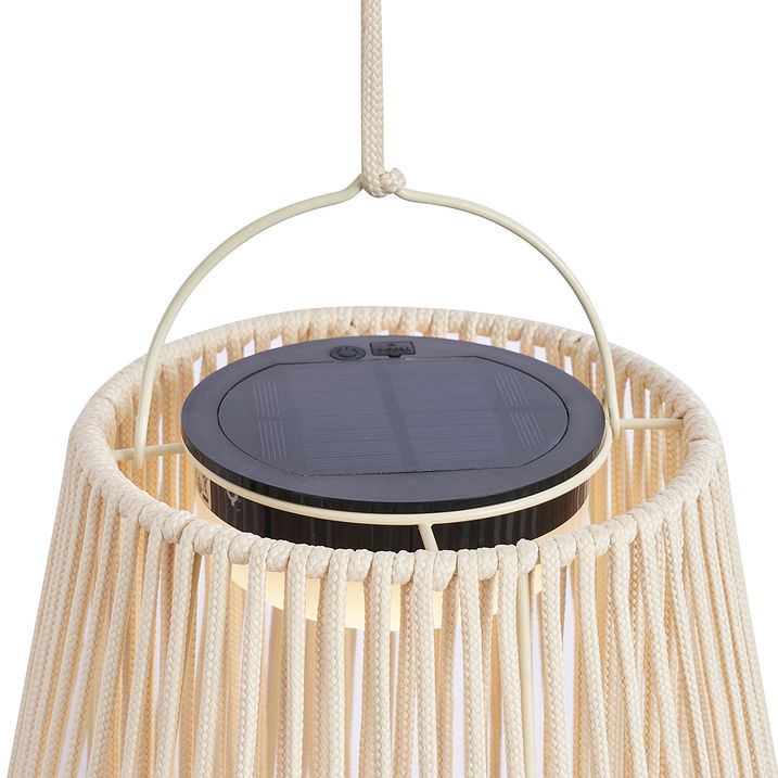 Bohemisk bordslampa beige inkl. LED 3-stegs dimbar IP54 solcellsladdningsbar - Duca