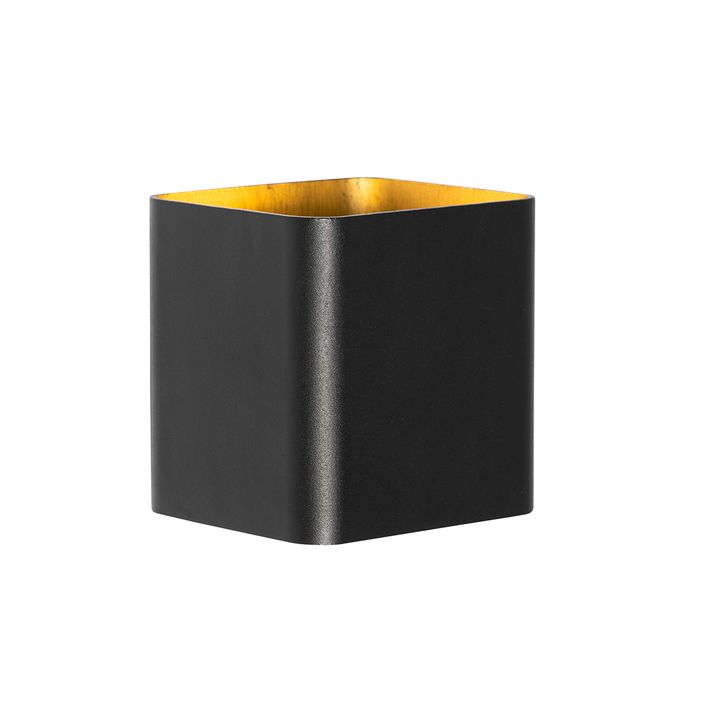 Applique murale moderne noire avec LED IP54 carrée - Evi