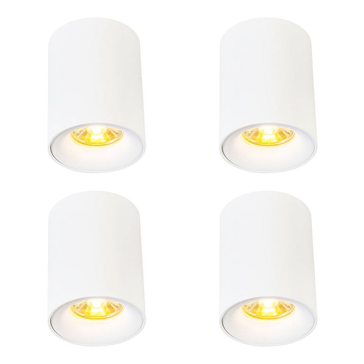 Set od 4 moderna reflektora za površinsku montažu bijela GU10 50mm - Ronda