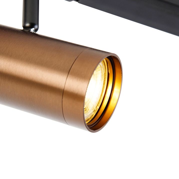 Modern 1-Phase Track Lighting with 4 Spotlights Dark Bronze - Jeana