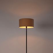 Grīdas-lampa-melna-ar-abažūru-gaiši-brūnā-krāsā-50-cm---Simplo