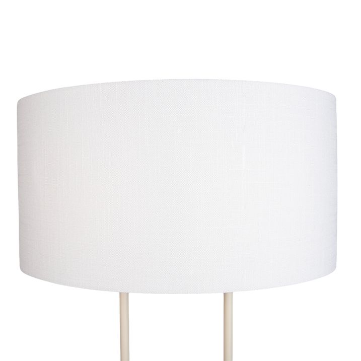 Beige floor lamp with linen white oval shade 50cm - Thijmen